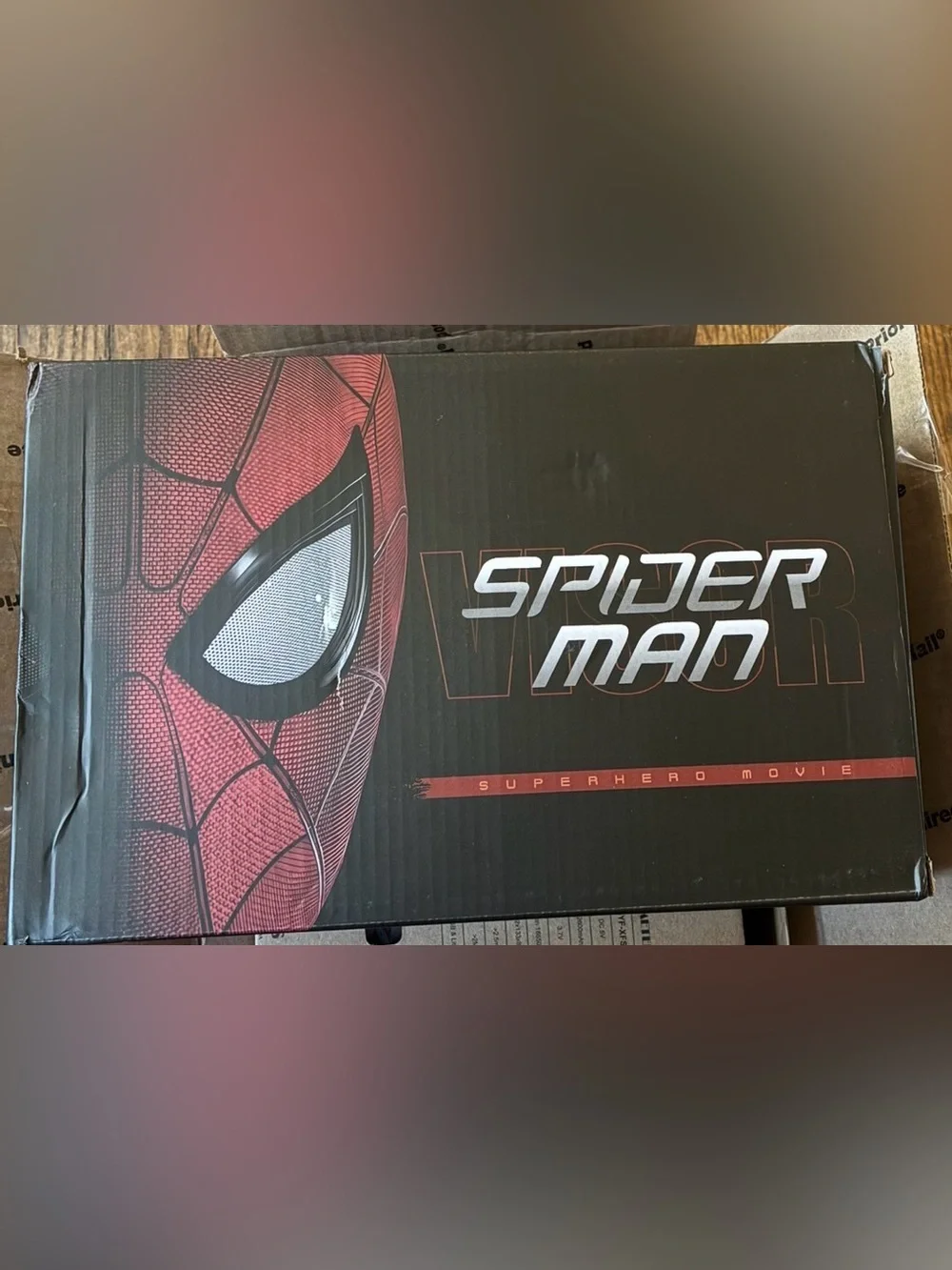 Red Spider-Themed Mask with remote and USB charging